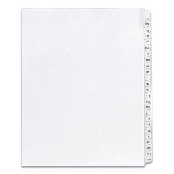 Avery Dennison Index Tab, Allstate 101-125, White, PK25 01705